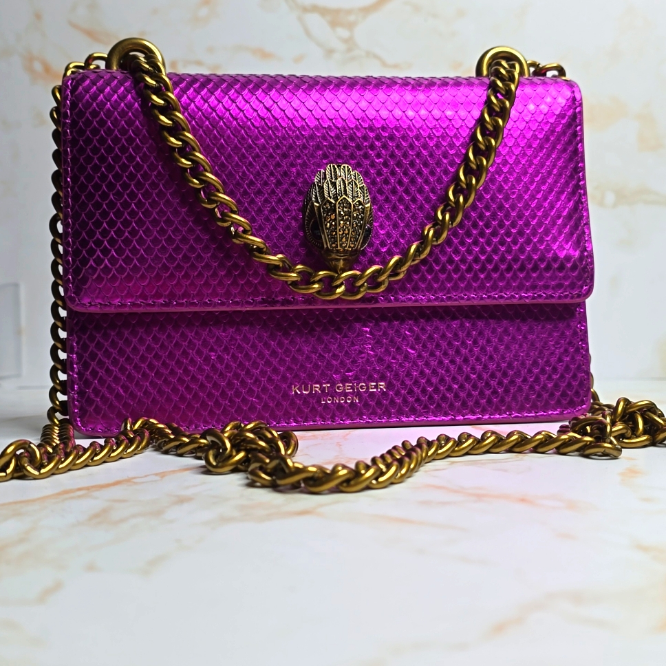 Mini Kensington Snake-Effect Leather Crossbody Bag With Mirror